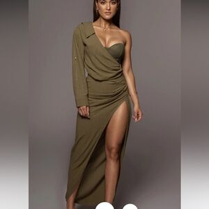 BRAND NEW LINEN DRAPED DRESS